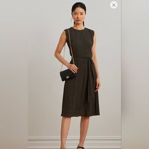 Lauren Ralph Lauren Geo-Print Belted Bubble Crepe Dress Size 10